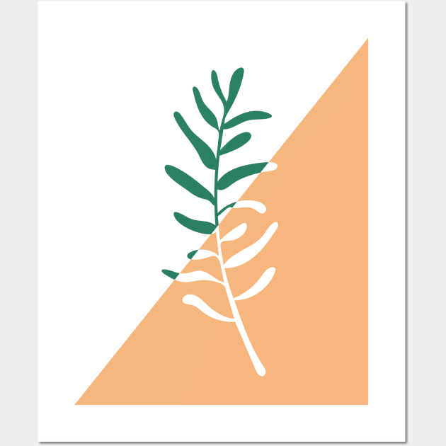 Modern minimal style olive tree branch illustration Wall Art by sziszigraphics